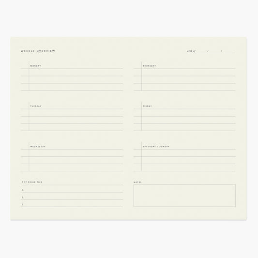 WEEKLY OVERVIEW NOTEPAD
