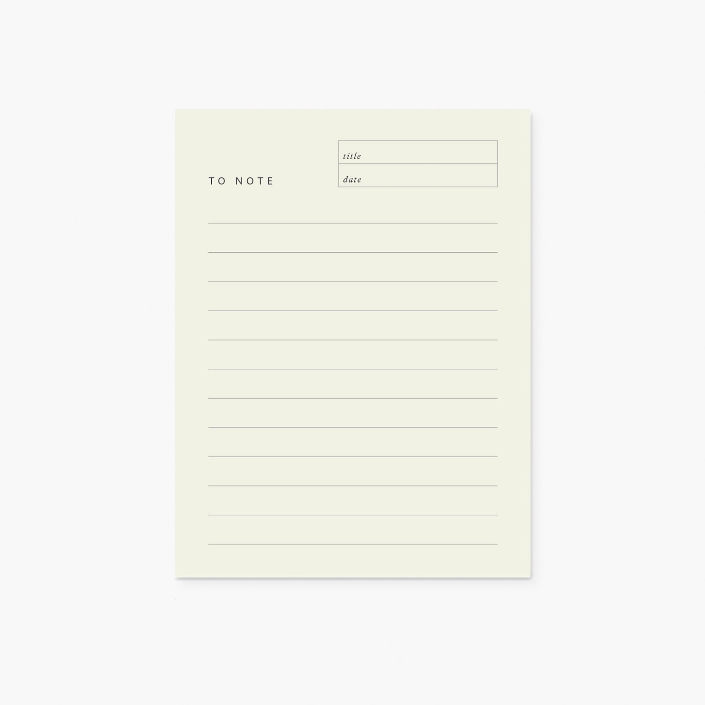 "TO NOTE" BLOCK NOTEPAD