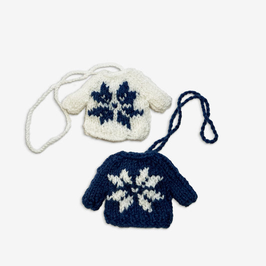 HANDKNIT SWEATER ORNAMENT | SNOWFLAKE