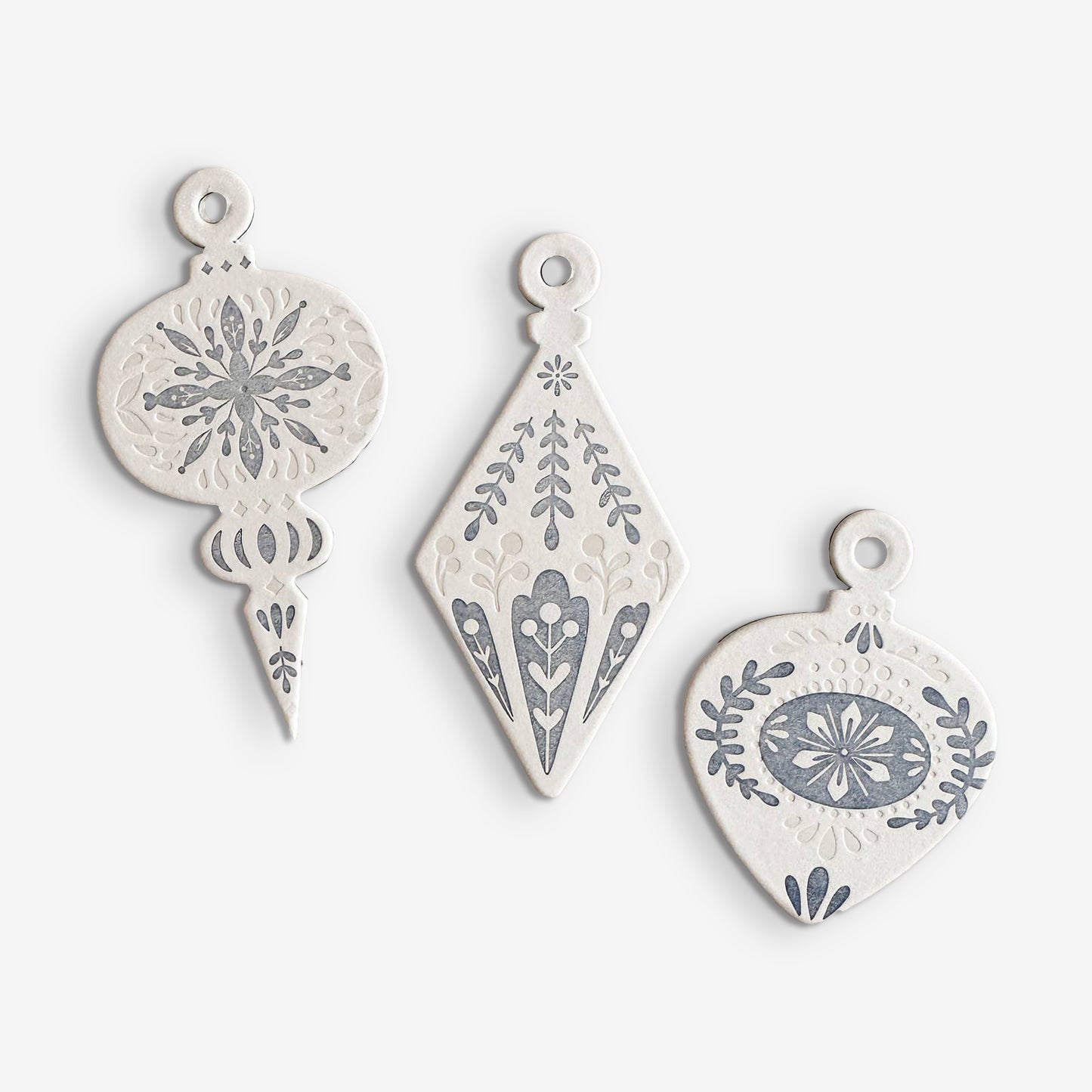 HOLIDAY LETTERPRESS ORNAMENTS | SET OF THREE