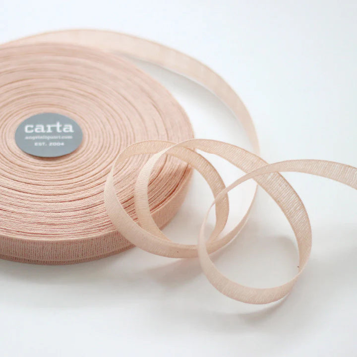 Loose weave cotton ribbon.Ribbon size: 1/2" width = 15 mm. 48 colors, curated by Angela Liguori for Studio Carta.100% cotton fiber  Made in Italy, designed, packaged and distributed in USA..