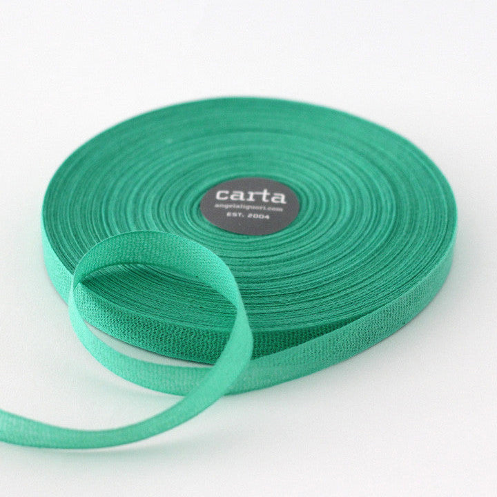 Loose weave cotton ribbon.Ribbon size: 1/2" width = 15 mm. 48 colors, curated by Angela Liguori for Studio Carta.100% cotton fiber  Made in Italy, designed, packaged and distributed in USA..