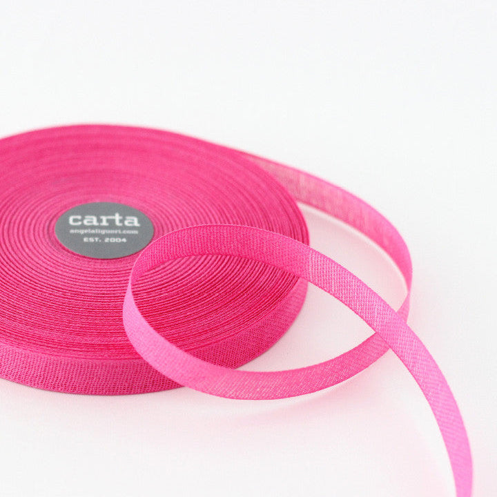 Loose weave cotton ribbon.Ribbon size: 1/2" width = 15 mm. 48 colors, curated by Angela Liguori for Studio Carta.100% cotton fiber  Made in Italy, designed, packaged and distributed in USA..