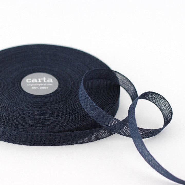 Loose weave cotton ribbon.Ribbon size: 1/2" width = 15 mm. 48 colors, curated by Angela Liguori for Studio Carta.100% cotton fiber  Made in Italy, designed, packaged and distributed in USA..