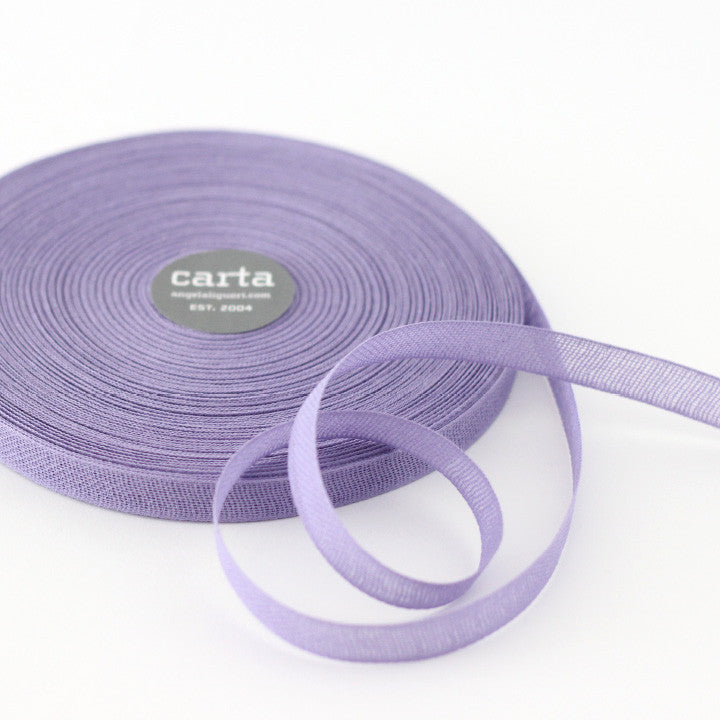 Loose weave cotton ribbon.Ribbon size: 1/2" width = 15 mm. 48 colors, curated by Angela Liguori for Studio Carta.100% cotton fiber  Made in Italy, designed, packaged and distributed in USA..