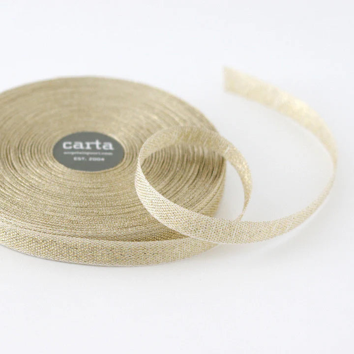 METALLIC LOOSE WEAVE ITALIAN COTTON RIBBON | TWO COLORS