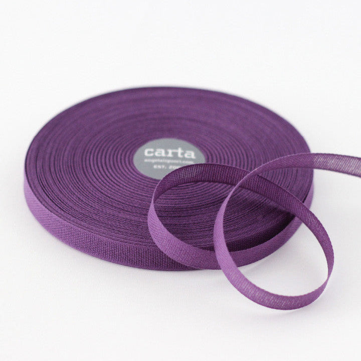 Loose weave cotton ribbon.Ribbon size: 1/2" width = 15 mm. 48 colors, curated by Angela Liguori for Studio Carta.100% cotton fiber  Made in Italy, designed, packaged and distributed in USA..